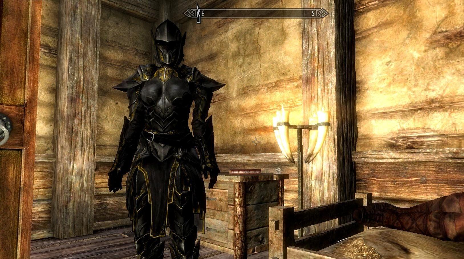 上古卷轴5：天际黄金纹理乌木甲材质替换下载