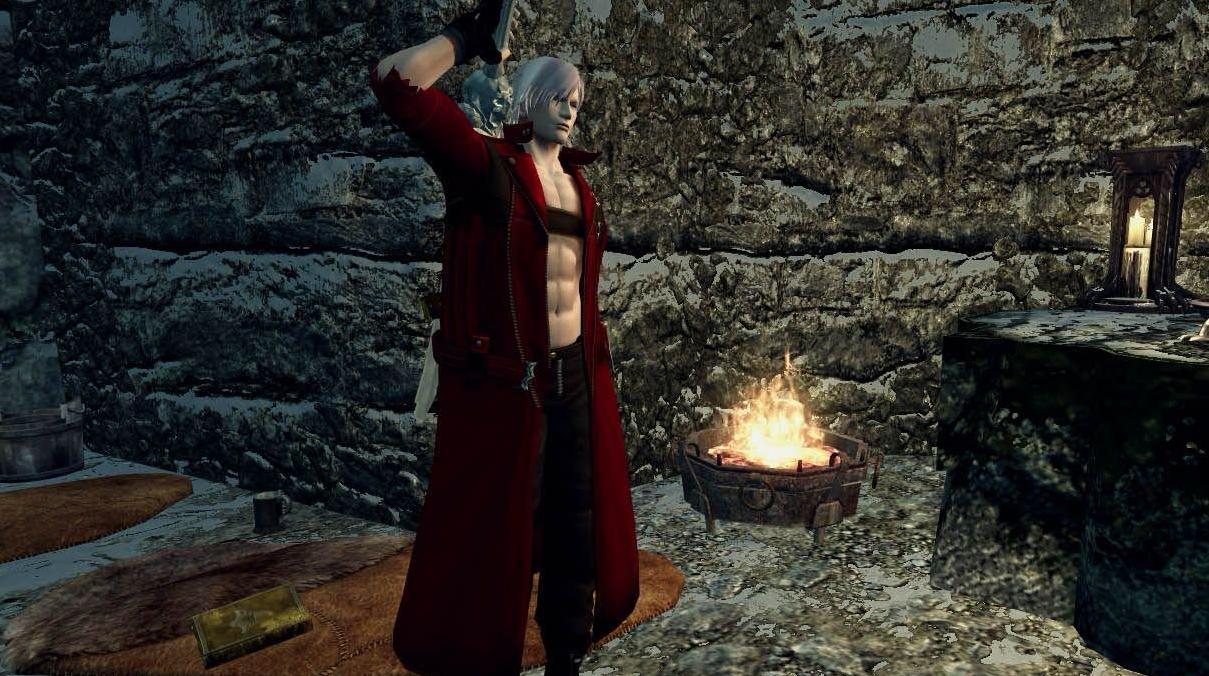 上古卷轴5：天际鬼泣3但丁红色皮衣下载