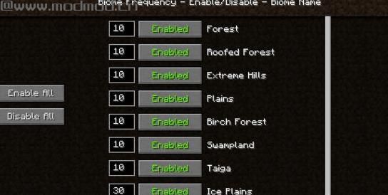 我的世界 1.9.4生物群落MOD下载+安装说明