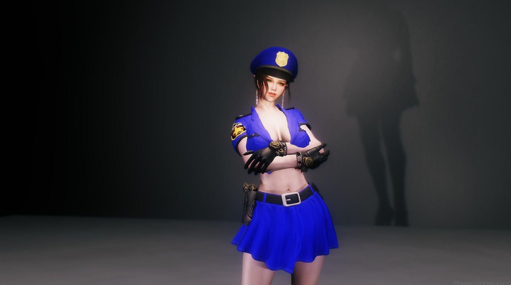 上古卷轴5：天际女警制服U身BS版带物理特效MOD下载