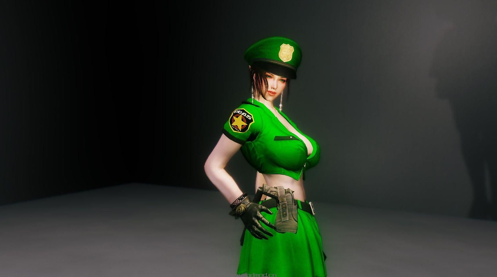 上古卷轴5：天际女警制服U身BS版带物理特效MOD下载