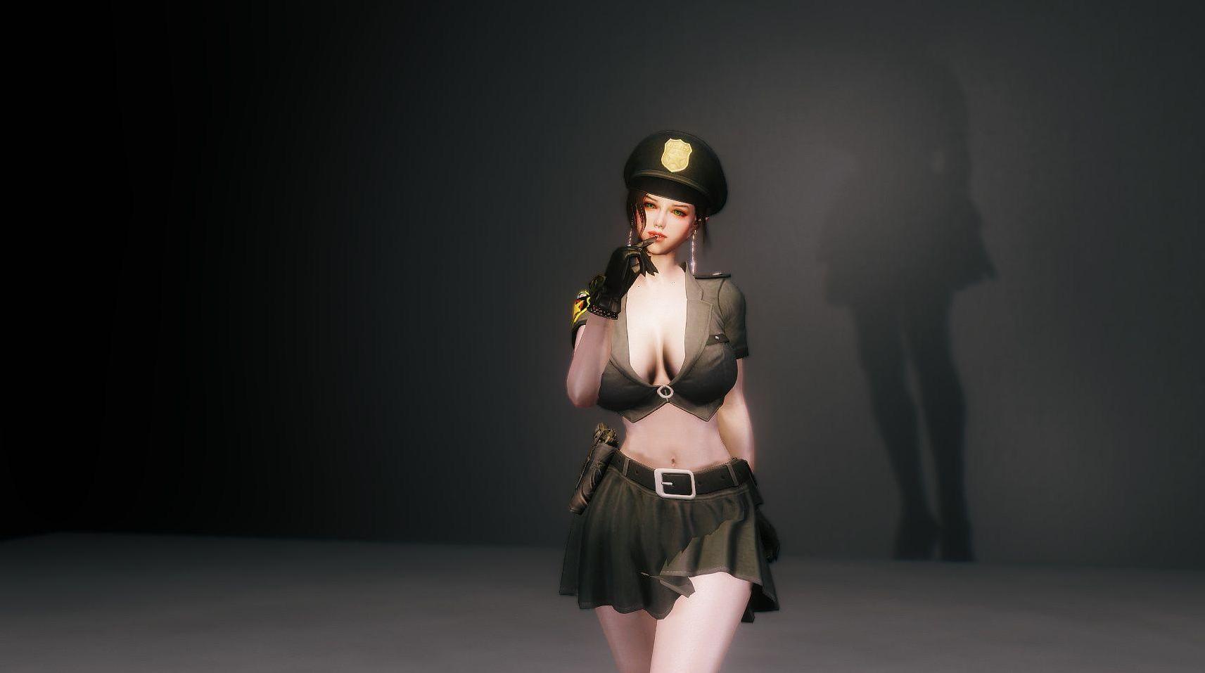上古卷轴5：天际女警制服U身BS版带物理特效MOD下载