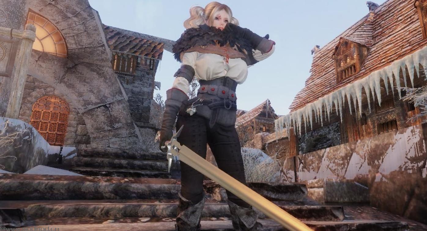 上古卷轴5Woodsnow改衣店巫师3希里服饰MOD下载