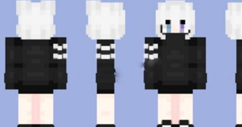 我的世界收取佣金的戴面具白发男孩皮肤下载