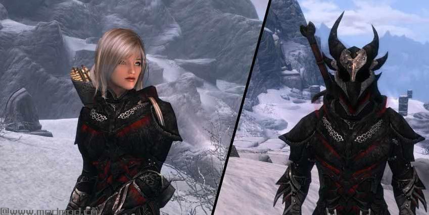 上古卷轴5：天际重制版无护肩恶魔盔甲MOD下载