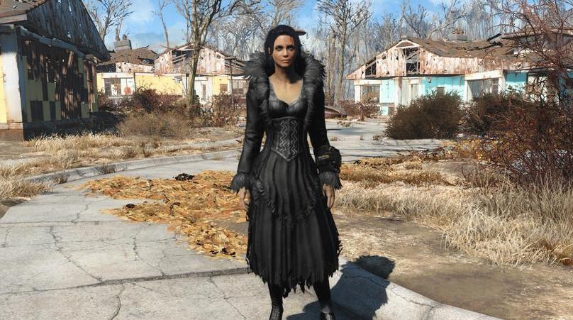 辐射4黑色的羽毛礼服MOD下载