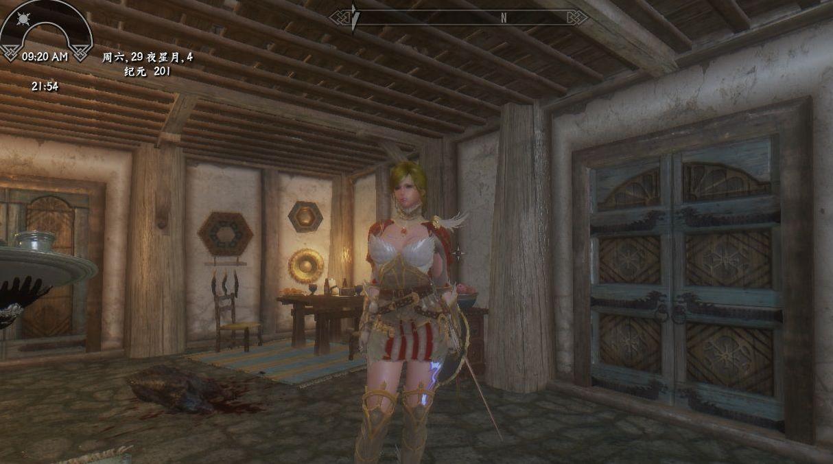 上古卷轴5：天际CBBE黑色沙漠女武神剑盾裙装MOD下载