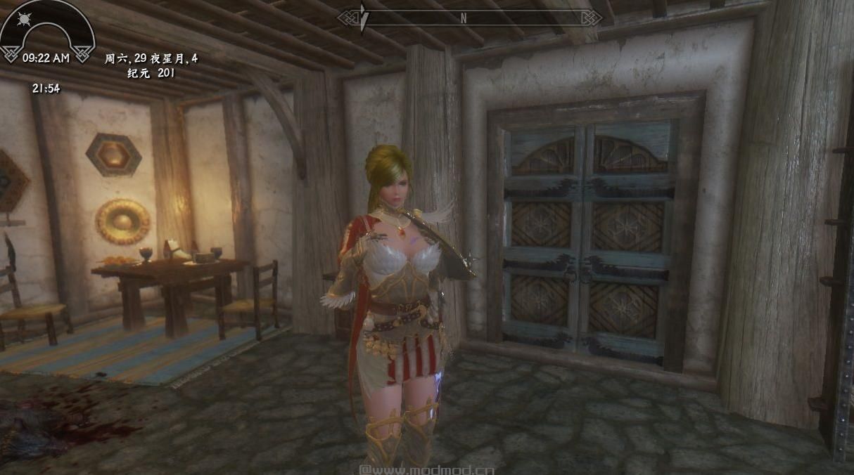 上古卷轴5：天际 CBBE黑色沙漠女武神剑盾裙装MOD下载+安装说明