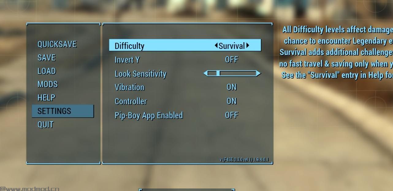 辐射4 生存模式解鎖v1.01MOD下载+安装说明