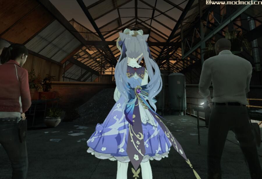 求生之路2玩家自制版原神刻晴人物MOD替换第一代比尔！