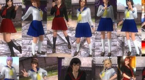 死或生5：Blue and Red-Black school uniform details下载+安装说明