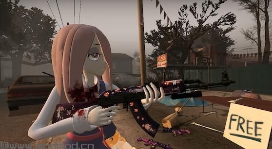 求生之路2MOD：小魔女学园: suck manvabaran ak47下载+安装说明