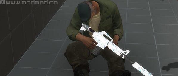 求生之路2 青花瓷涂色版M4A1突击步枪MOD下载+安装说明