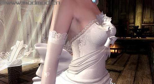 上古卷轴5：天际Mod：上古卷轴5HakuMMD白色婚纱套装MOD