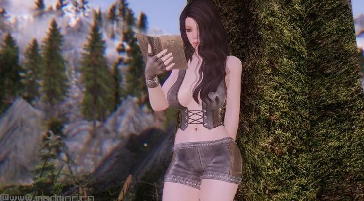 求上古卷轴5UNPB性感的皮革短夹克套装Mod资源！