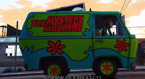 侠盗猎车5「GTA5」MOD：TheMysteryMachine游乐园卡通小箱车MOD