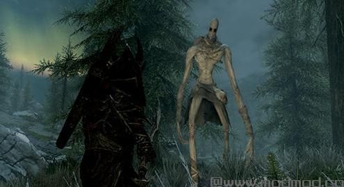 请问谁有免费使用的上古卷轴5万圣节妖瘦男SlenderMan瘦长鬼影生物Mod?