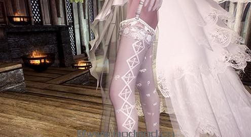 上古卷轴5 Haku MMD白色婚纱套装MOD