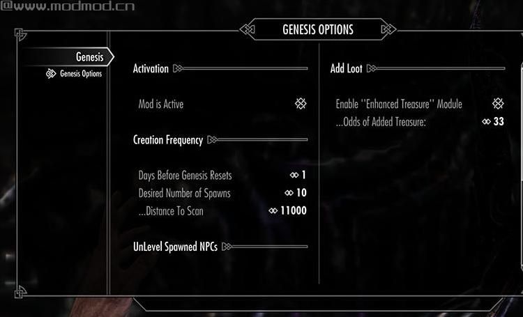 求上古卷轴5：天际重制版Genesis创始-增加敌人Mod资源！