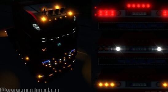 欧洲卡车模拟2:欧洲卡车模拟2v1.28增加更多与更好的灯光MOD