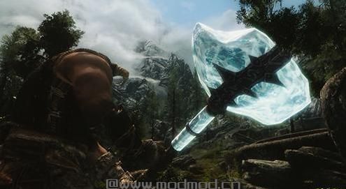 哪里有上古卷轴5 Stalhrim魔冰武器包高清替换MOD百度网盘地址!