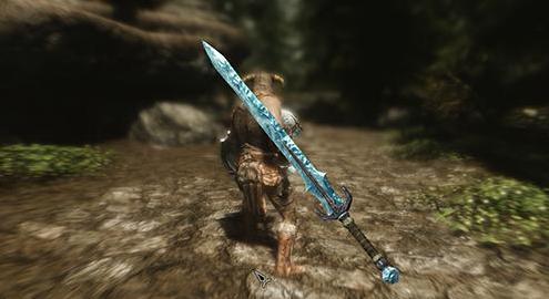 哪里有上古卷轴5 Stalhrim魔冰武器包高清替换MOD百度网盘地址!
