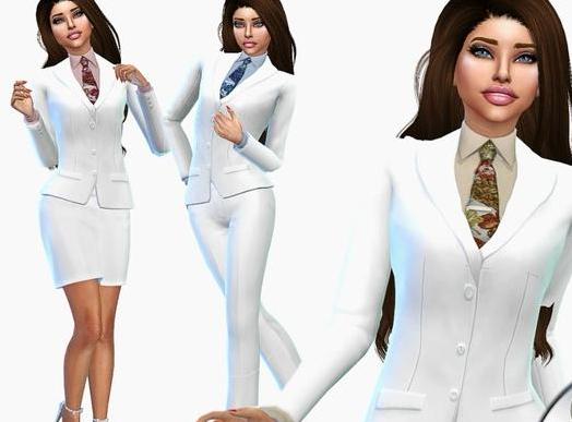 请问谁有免费下载的模拟人生4 v1.31女士清爽白西装工作服MOD?