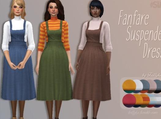 模拟人生4 V1.31主妇风格背带长裙MOD