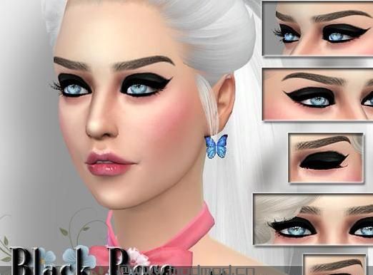 求模拟人生4 v1.31女士黑玫瑰卡通风格浓重眼线MOD网盘！