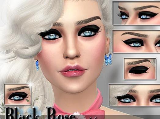 求模拟人生4 v1.31女士黑玫瑰卡通风格浓重眼线MOD网盘！