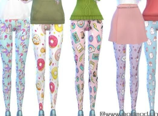 请问谁有免费下载的模拟人生4 女士可爱汤博卡通碎花打底裤MOD V2?