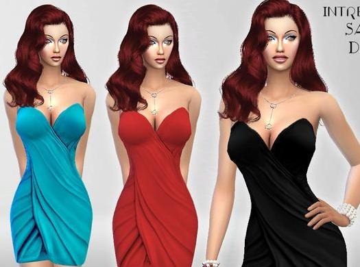 请问谁有免费使用的模拟人生4 Intreccio麻花缎子抹胸裹身迷你裙MOD?