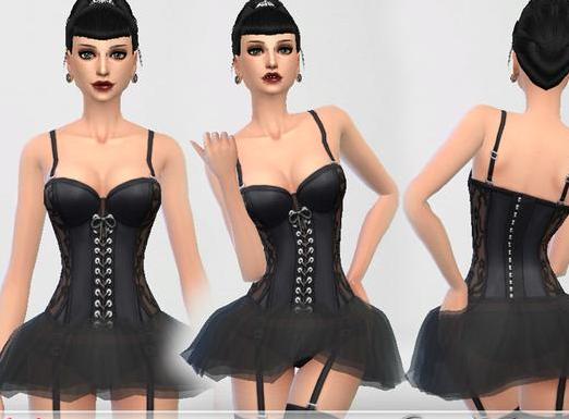 谁能给我模拟人生4 女士束腰紧身短裙连裤袜套装MODmod下载地址吗？