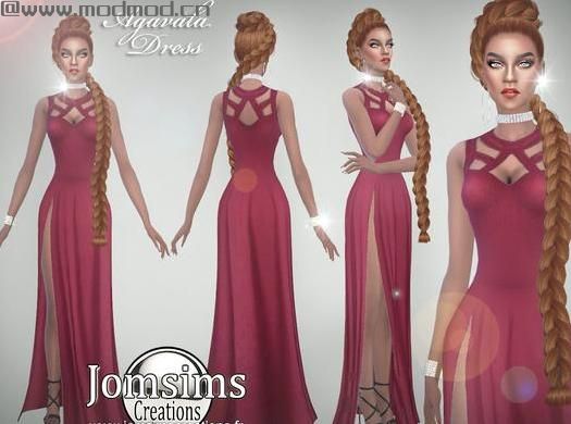 求模拟人生4 v1.31Agavala女神高开叉连衣长裙MOD网盘！