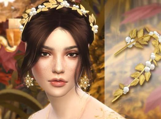 哪里有模拟人生4 Kamill女士金色花环束发带MOD百度网盘地址!