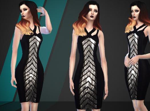 求分享模拟人生4 Kory黑色三角鱼鳞修身迷你裙MOD下载地址!