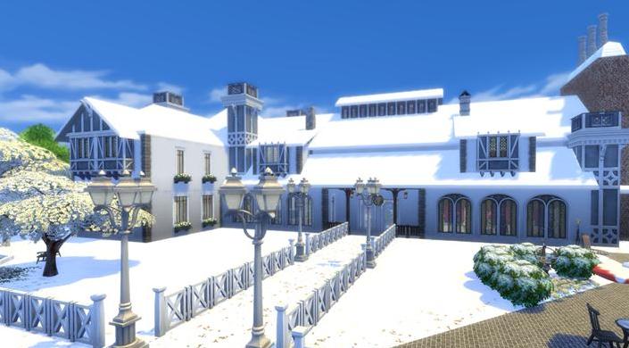 求哪里可以下载模拟人生4 v1.36冬日圣诞东欧风小庭院MOD？