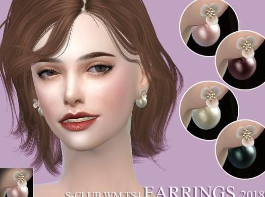 来分享模拟人生4 S-Club201802女士复古风小花瓣珍珠耳钉MOD下载资源！