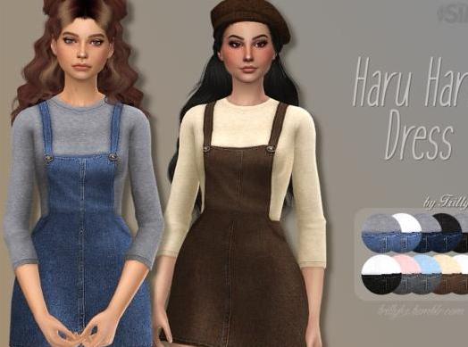 求分享模拟人生4 v1.31女士文艺范春季素色背带连衣套裙MOD下载地址!