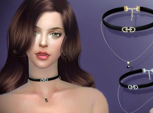 请问谁有免费下载的模拟人生4 S-ClubF201801女士皮项圈黑珍珠项链套装MOD?