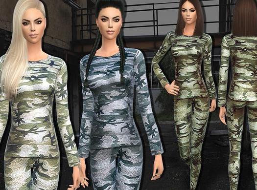 求哪里可以下载模拟人生4 蓝绿迷彩保暖内衣套装MOD？