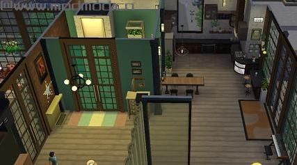 模拟人生4 现代轻奢工业风喷泉景观顶层公寓MOD