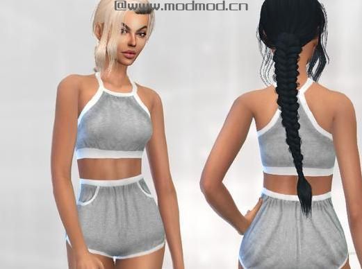 哪里有模拟人生4 v1.31女士健身房运动背心短运动裤套装MOD百度网盘地址!