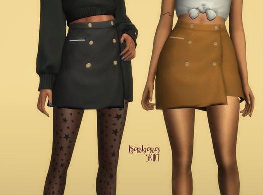 来分享模拟人生4 v1.31Barbara女士裹臀排扣迷你小短裙MOD下载资源！