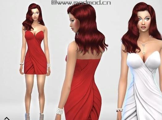 请问谁有免费使用的模拟人生4 Intreccio麻花缎子抹胸裹身迷你裙MOD?