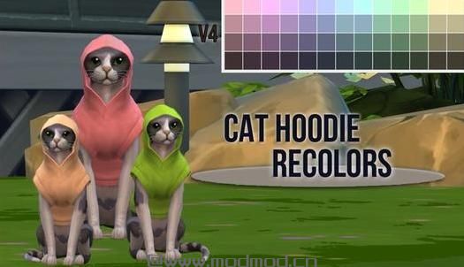 求模拟人生4 v1.36喵星人猫咪单卫衣宠物衣服MOD资源！