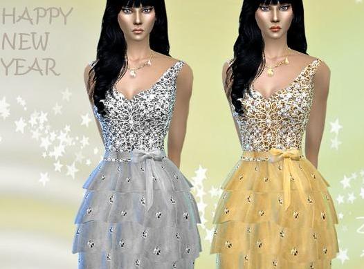 来分享模拟人生4 v1.31PartyZ.04新年闪光亮片塔型短裙MOD下载资源！