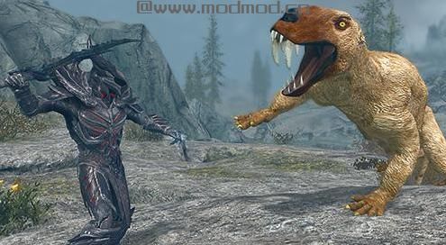 求上古卷轴5 狼蜥丽齿兽生物MOD资源！