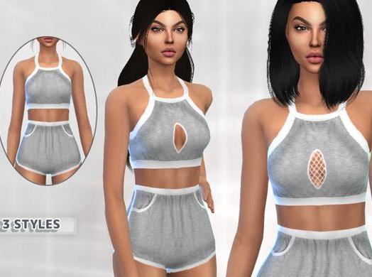 哪里有模拟人生4 v1.31女士健身房运动背心短运动裤套装MOD百度网盘地址!