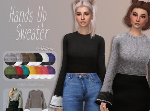 请问谁有免费下载的模拟人生4 女士水袖喇叭袖高腰毛衣MOD?